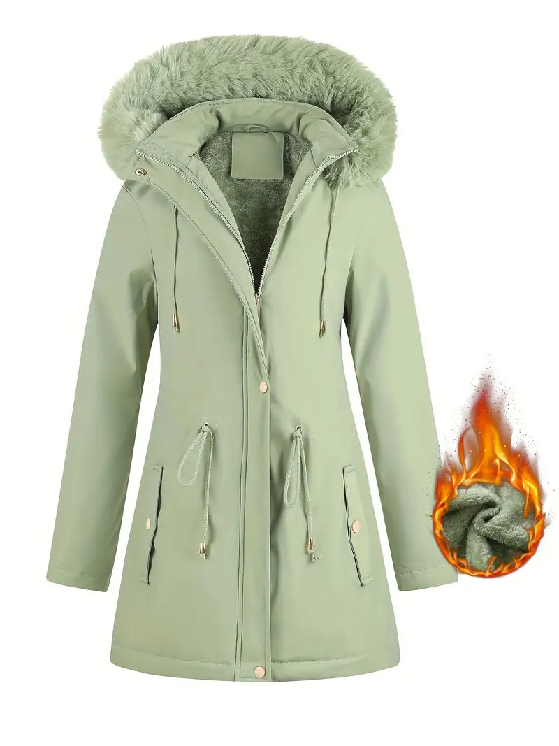 Women's Winter Fleece-Lined Hooded Jacket