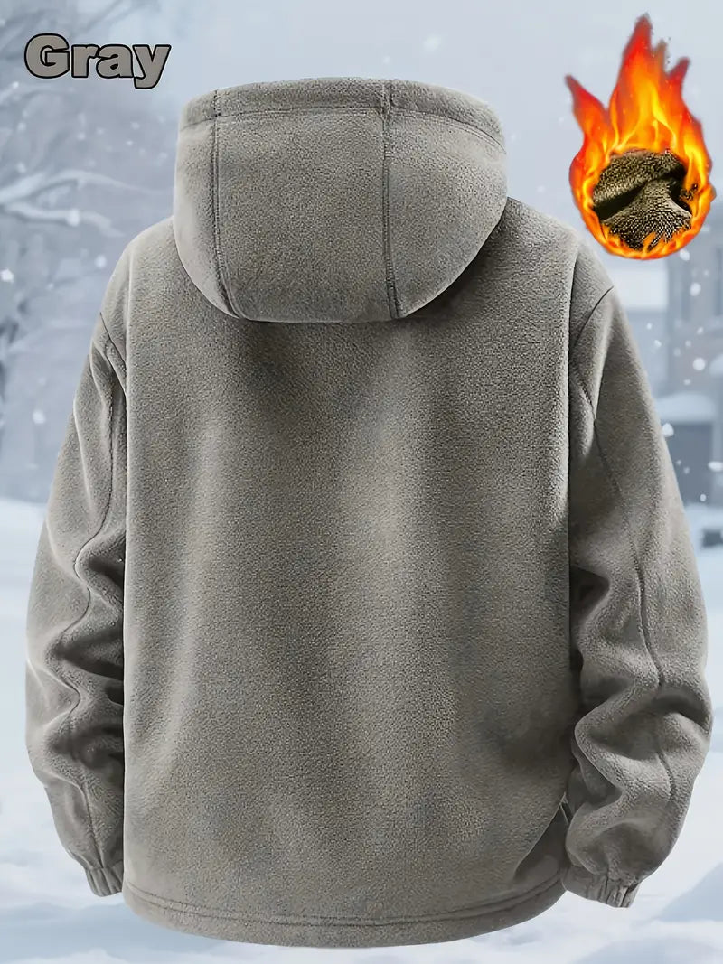 Men'S Winter Fleece Jacket with Hood