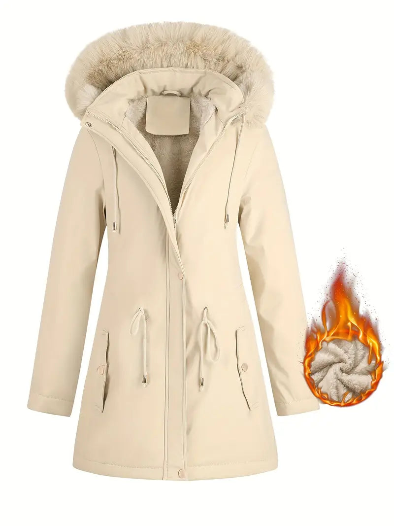 Women's Winter Fleece-Lined Hooded Jacket