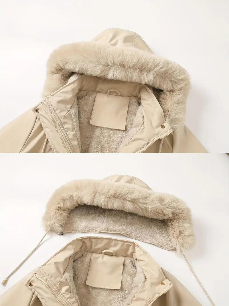 Women's Winter Fleece-Lined Hooded Jacket