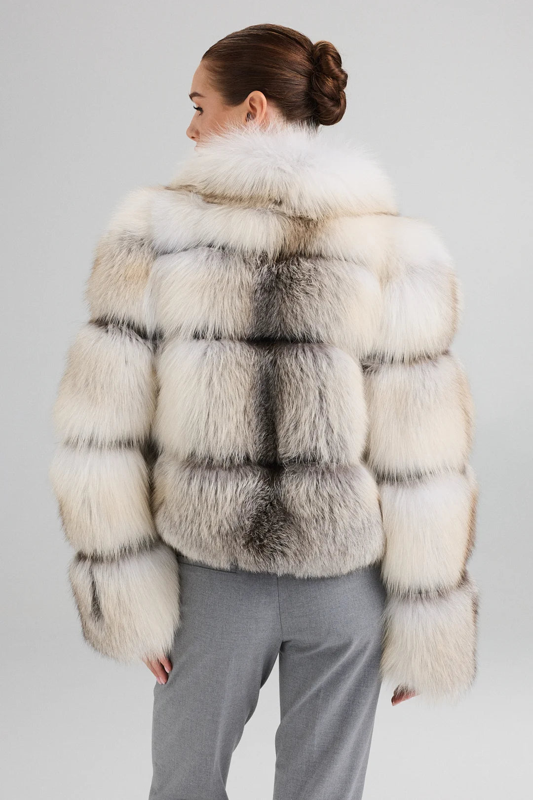 Jacheta din vulpe polară Fawn Light cu guler 2099
