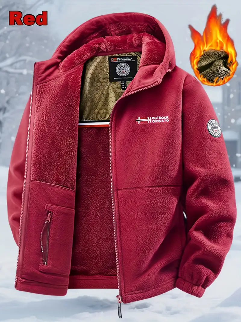 Men'S Winter Fleece Jacket with Hood