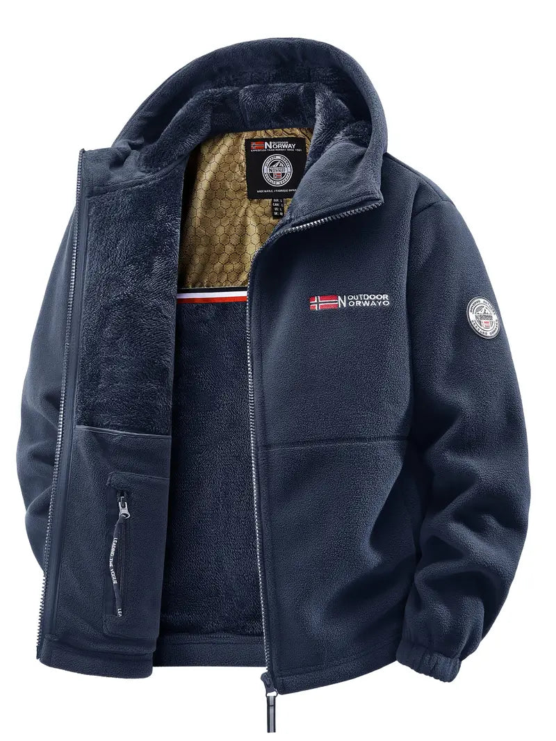 Men'S Winter Fleece Jacket with Hood