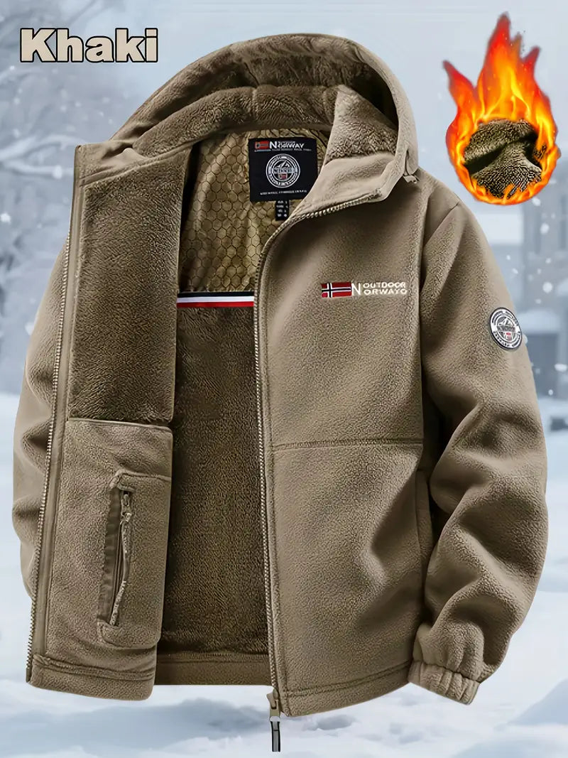 Men'S Winter Fleece Jacket with Hood