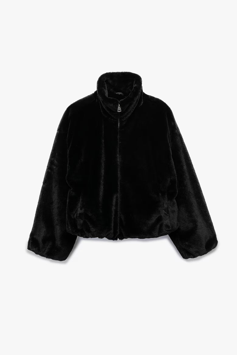 Jacheta din blana sintetica cu buzunare laterale